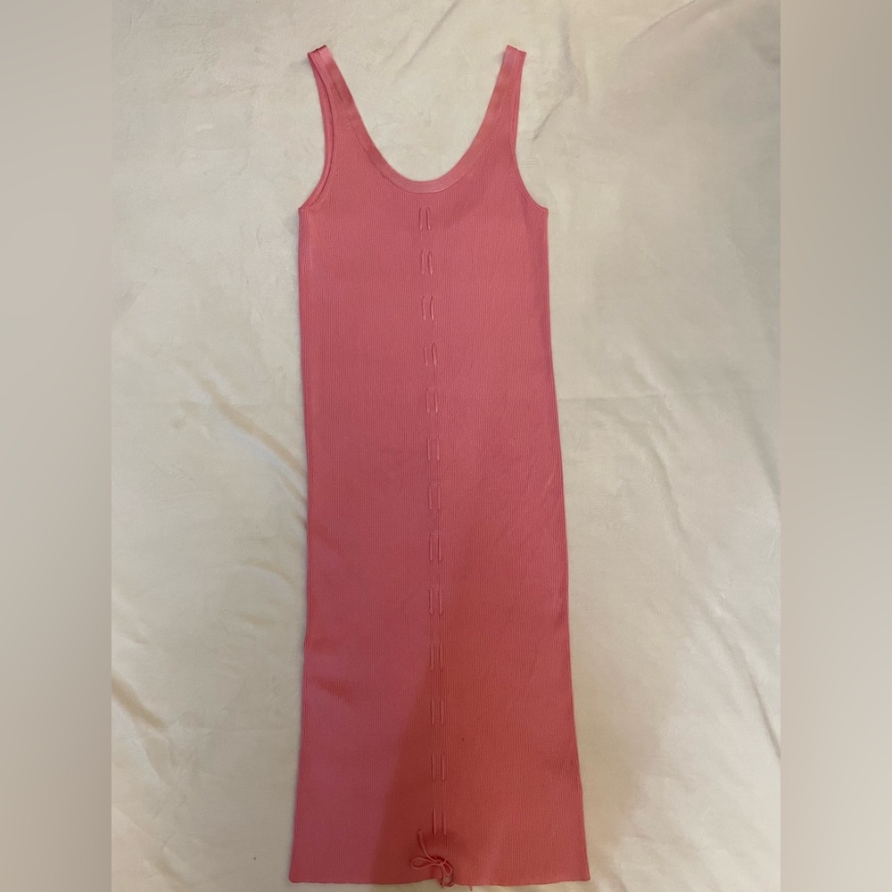 Helmut Lang Knit Midi Pink Sleeveless Dress - Picture 2 of 6